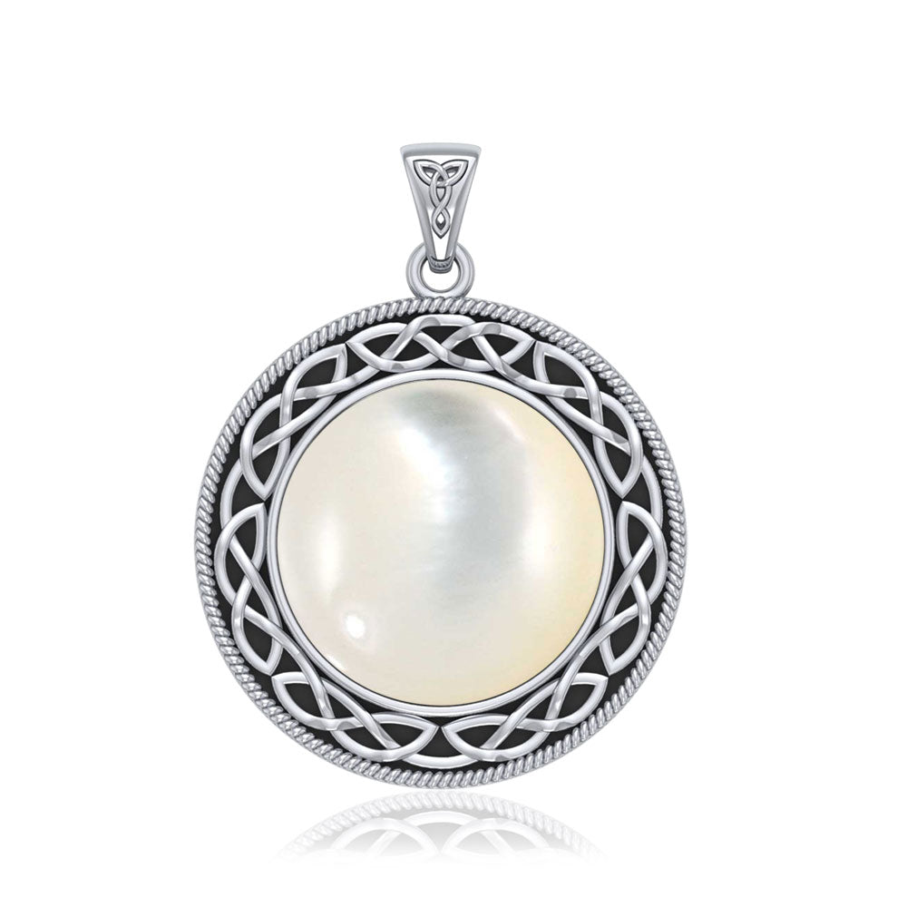 The eternity of truth and being ~ Celtic Knotwork Sterling Silver Pendant with Stone TP241 | Pendant | Wiccan Center