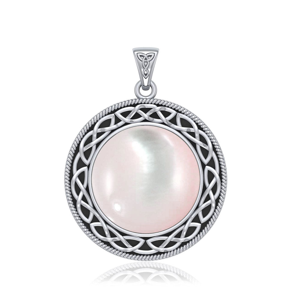 The eternity of truth and being ~ Celtic Knotwork Sterling Silver Pendant with Stone TP241 | Pendant | Wiccan Center