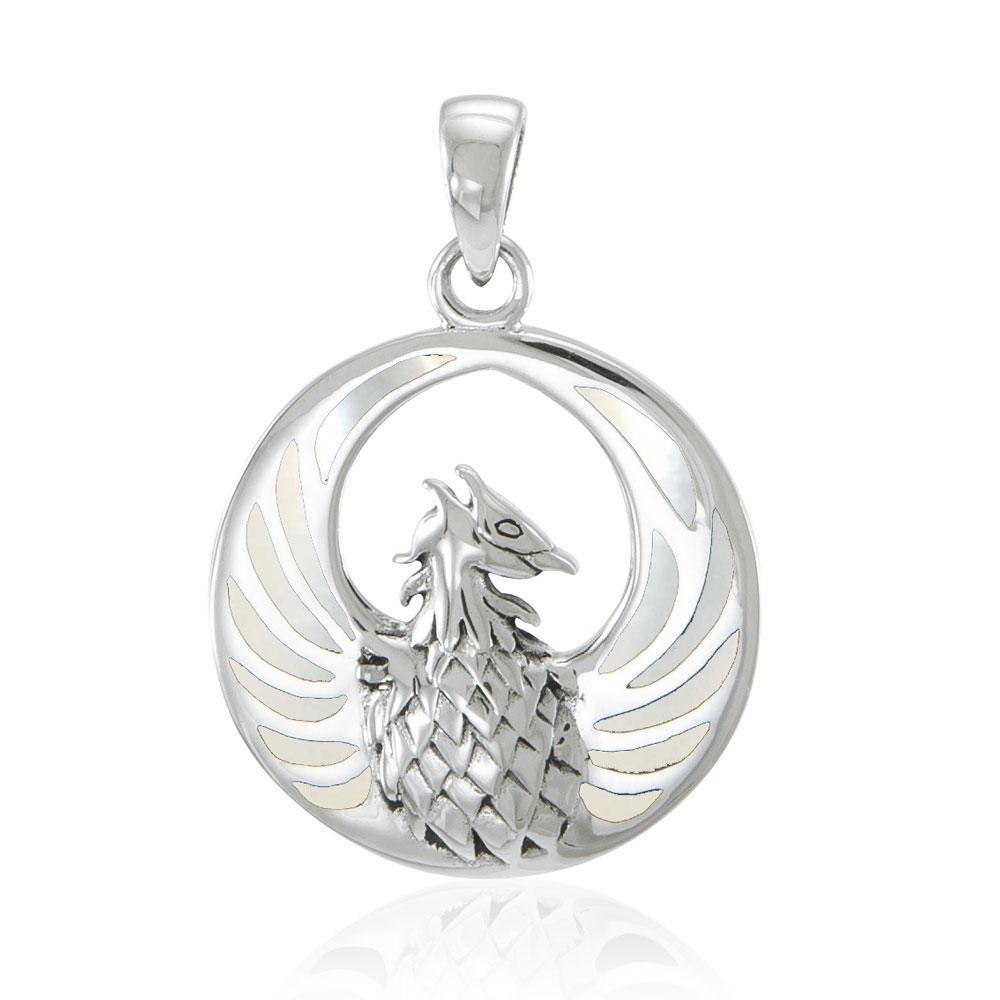 Phoenix Sterling Silver Pendant with Inlay Stone TP2819