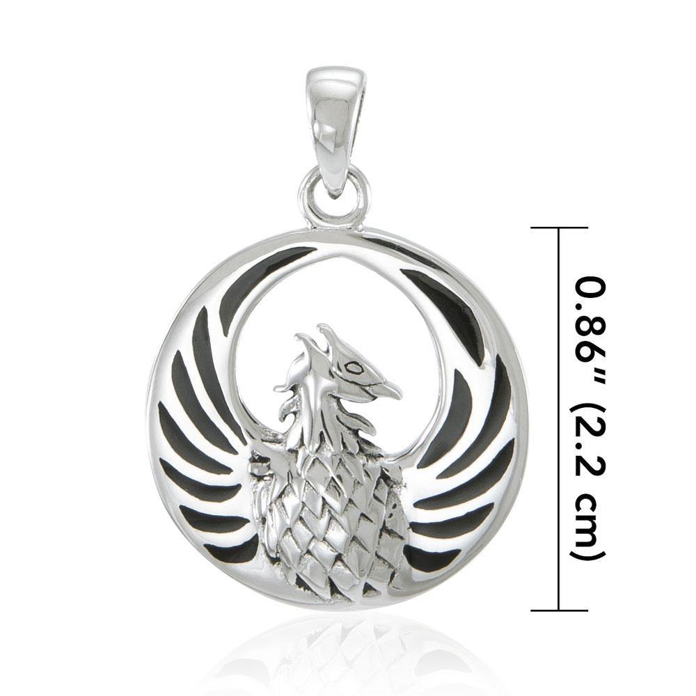 Phoenix Sterling Silver Pendant with Inlay Stone TP2819