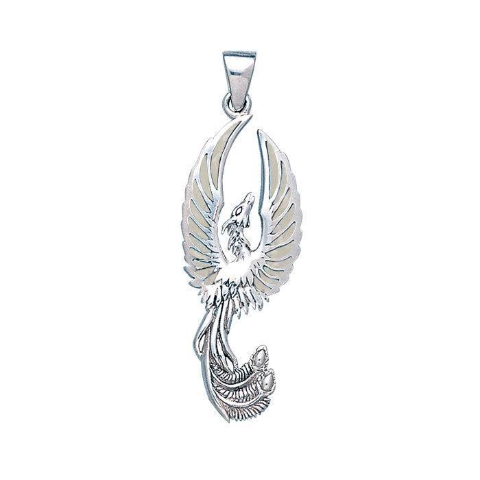 The Sacred Flame of the Mystical Flying Phoenix Sterling Silver Pendant TP2838