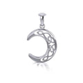 Celtic Crescent Moon Sterling Silver Pendant TP2963