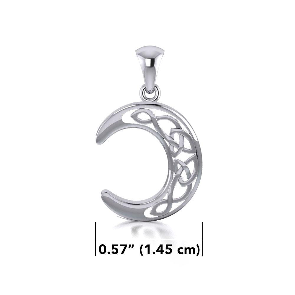 Celtic Crescent Moon Sterling Silver Pendant TP2963