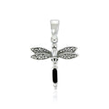 Dragonfly and Gem Silver Pendant TP3177