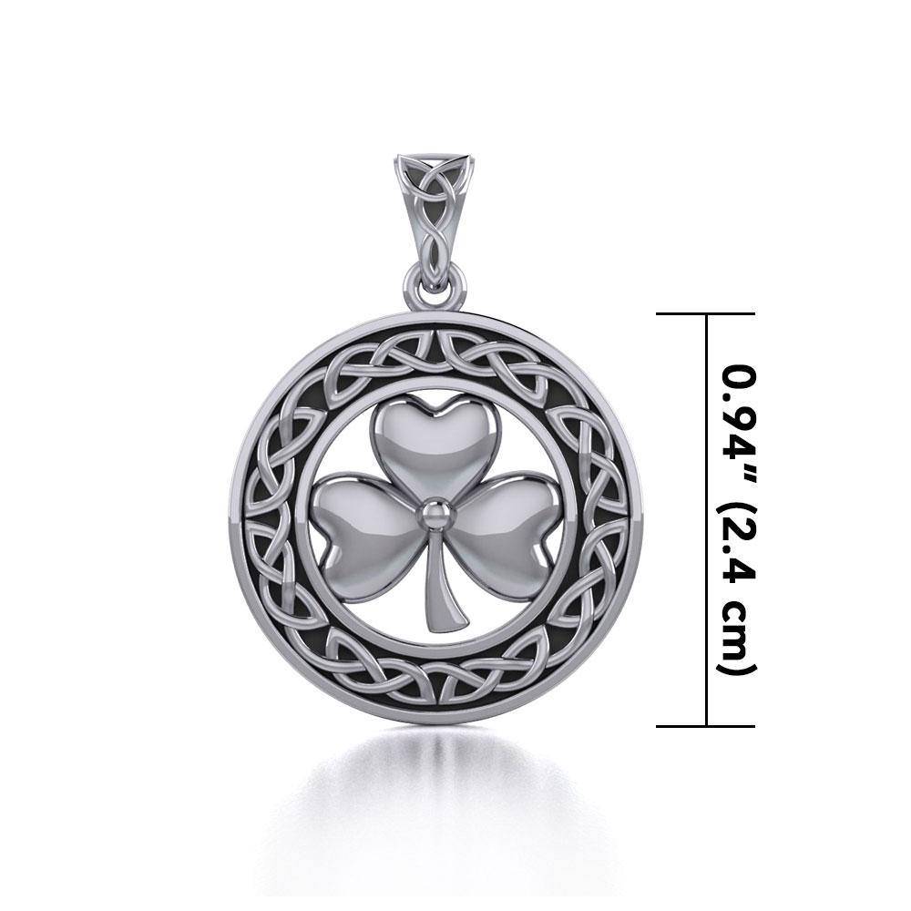Celtic Knot Shamrock Sterling Silver Pendant TP3243
