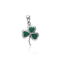 Shamrock Sterling Silver Pendant with Green Enamel TP3259