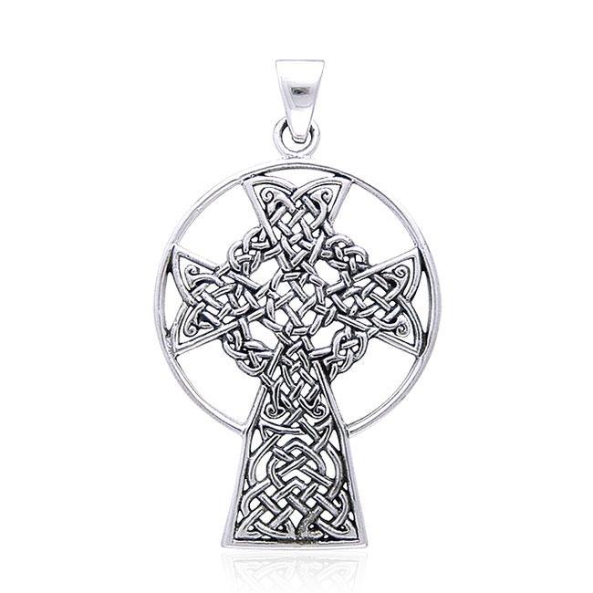 Celtic Knotwork St. Andrews Cross Sterling Silver Pendant TP3414