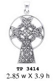 Celtic Knotwork St. Andrews Cross Sterling Silver Pendant TP3414
