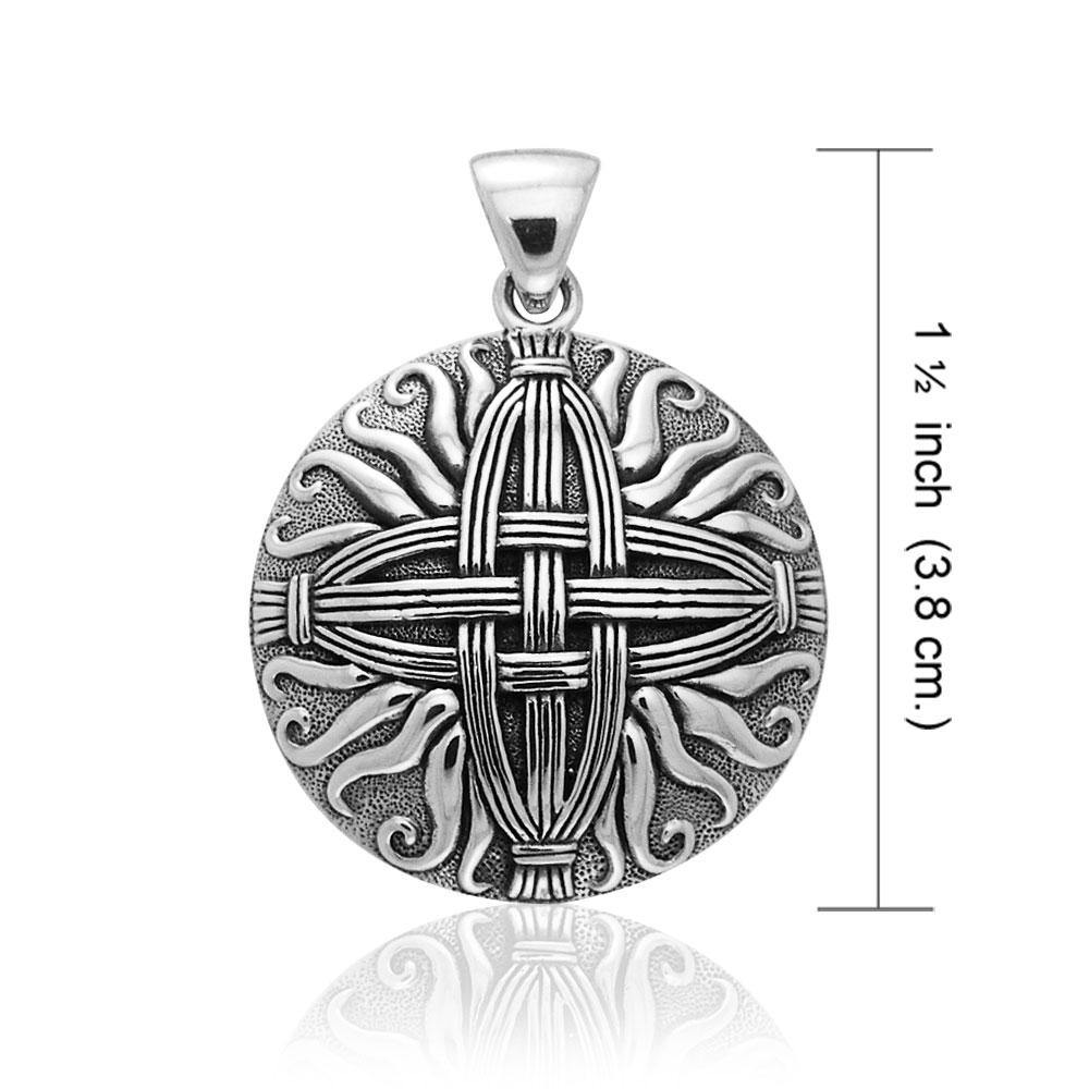 Celtic Cross of St. Brigid Sterling Silver Pendant TP3416
