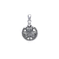 Celtic Knotwork Shamrock & Irish Claddagh Sterling Silver Pendant TP3418