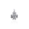Celtic Knotwork Shamrock Sterling Silver Pendant by Courtney Davis TP3419