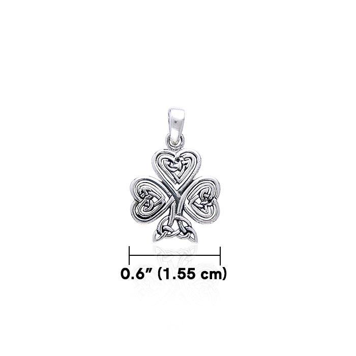 Celtic Knotwork Shamrock Sterling Silver Pendant by Courtney Davis TP3419
