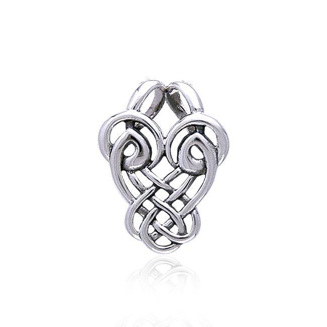 Celtic Dancing Birds Knotwork Sterling Silver Pendant TP3420