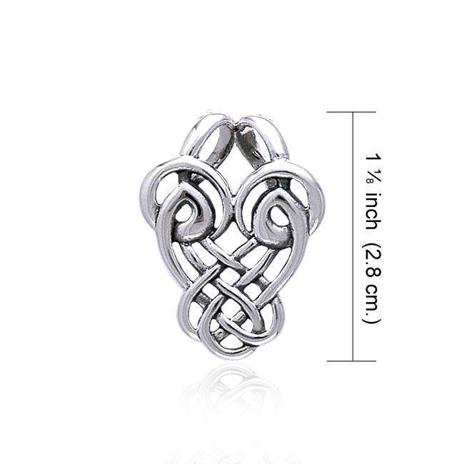 Celtic Dancing Birds Knotwork Sterling Silver Pendant TP3420