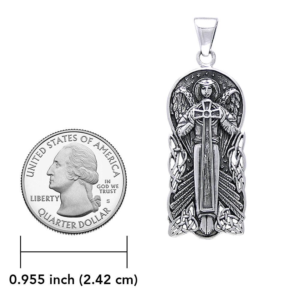 Celtic Angel Of Devotion Sterling Silver Pendant TP3442