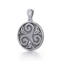 Celtic Triple Spiral Trinity/Triquetra Sterling Silver Pendant TP345