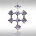 Book of Durrow Celtic Cross Silver Pendant TP3454