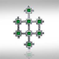 Book of Durrow Celtic Cross Silver Pendant TP3454