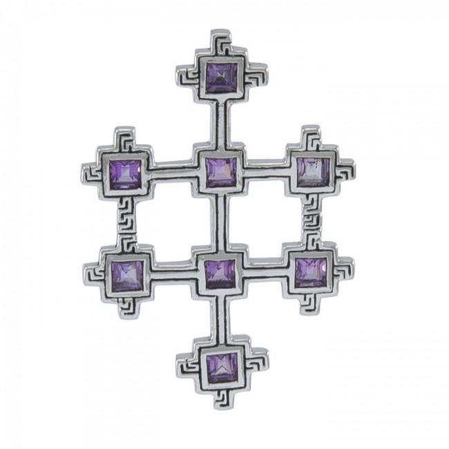 Book of Durrow Celtic Cross Silver Pendant TP3454