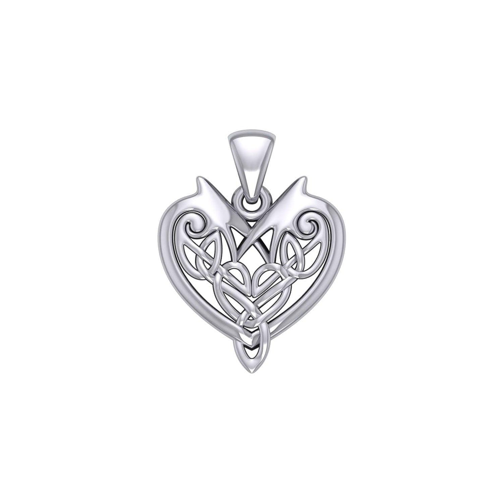 Joyous Celtic Heart Sterling Silver Pendant by Courtney Davis TP3515