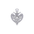 Joyous Celtic Heart Sterling Silver Pendant by Courtney Davis TP3515