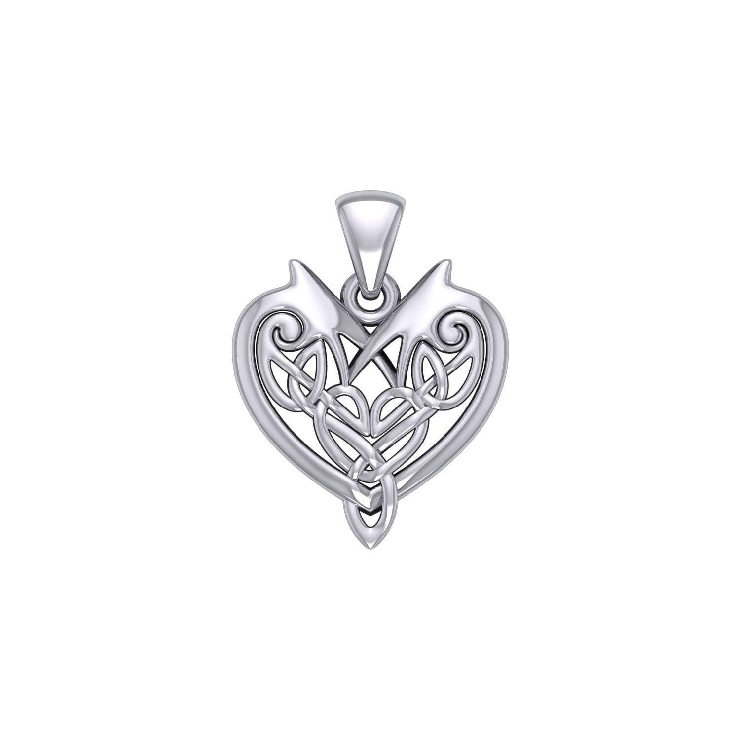 Joyous Celtic Heart Sterling Silver Pendant by Courtney Davis TP3515