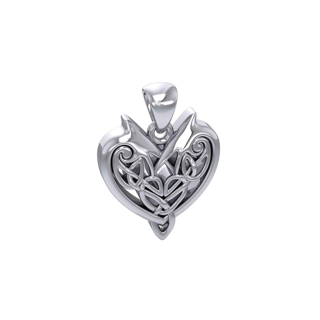 Joyous Celtic Heart Sterling Silver Pendant by Courtney Davis TP3515
