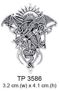 Celtic Dragon in Mystery ~ Sterling Silver Pendant by Courtney Davis TP3586