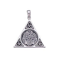 Celtic Triskele Pyramid Sterling Silver Pendant TP441