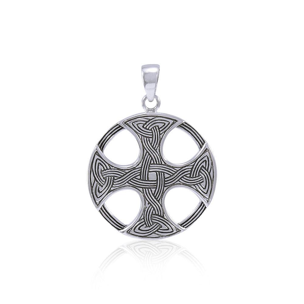 Celtic Knotwork Cross Sterling Silver Pendant TP475