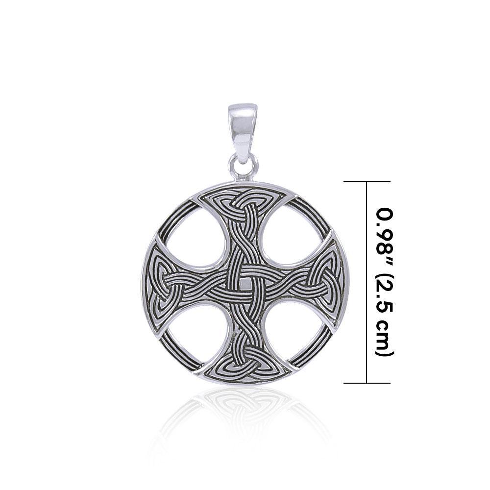 Celtic Knotwork Cross Sterling Silver Pendant TP475