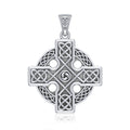 Celtic Cross Triquetra Sterling Silver Pendant TP477