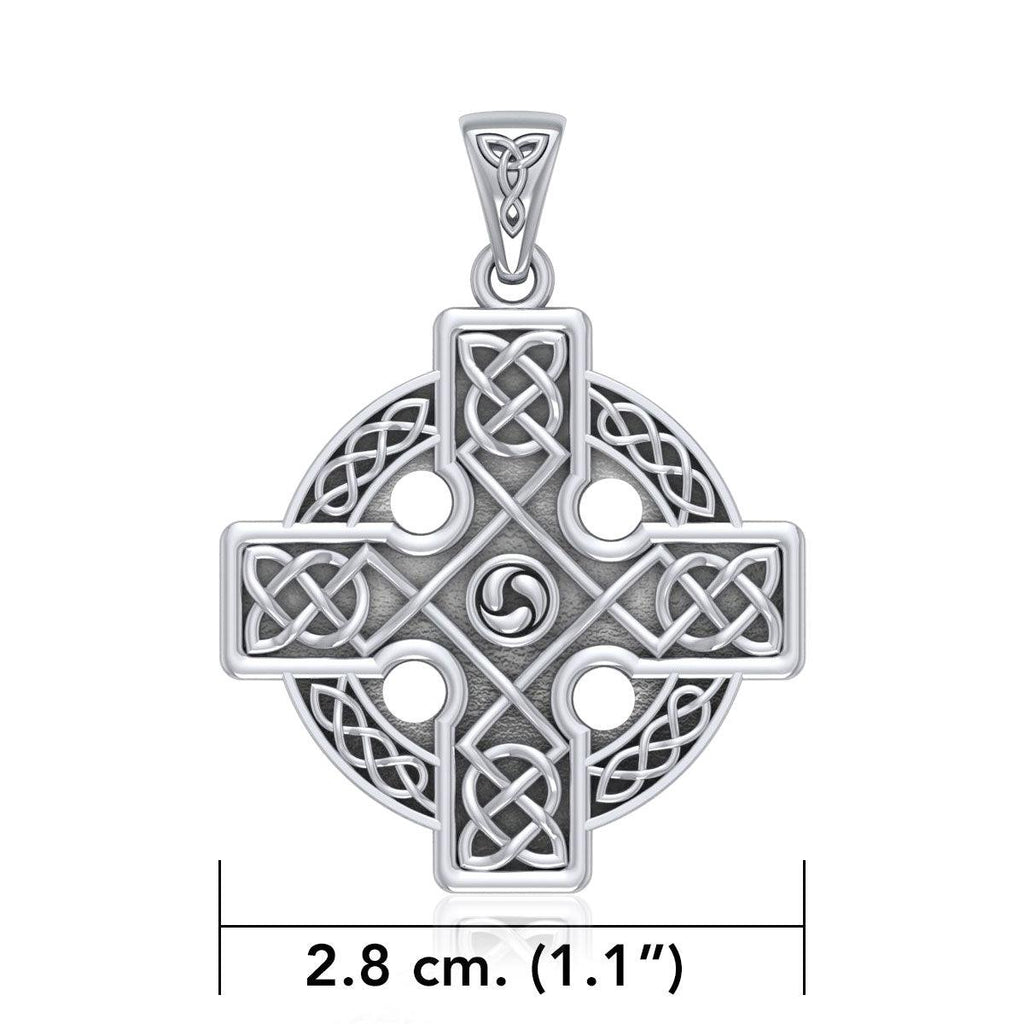 Celtic Cross Triquetra Sterling Silver Pendant TP477