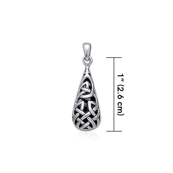 Celtic Knotwork Teardrop Sterling Silver Pendant TP544