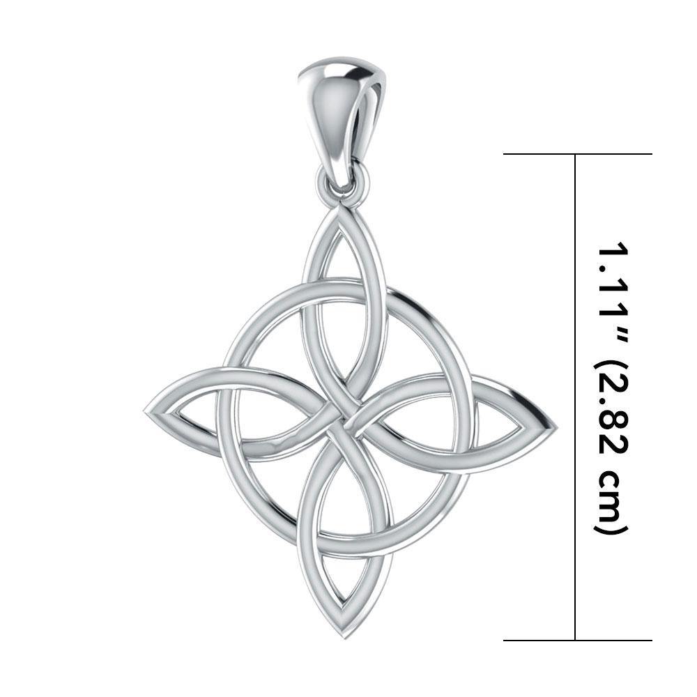 Celtic Four-Point Sterling Silver Pendant TP554