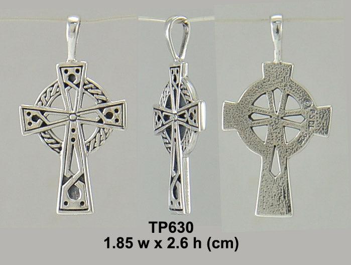 Celtic Knotwork Cross Sterling Silver Pendant TP630