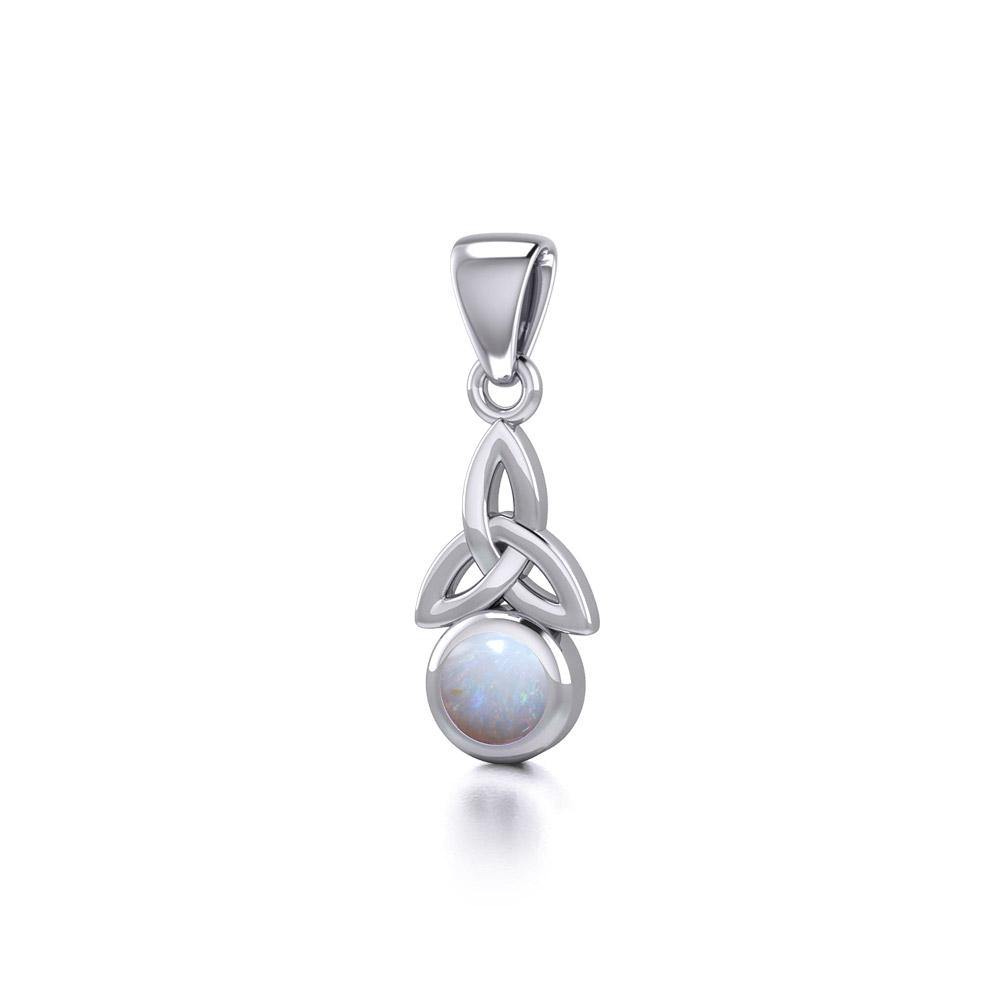 Celtic Trinity Knot with Birthstone Sterling Silver Pendant TP858