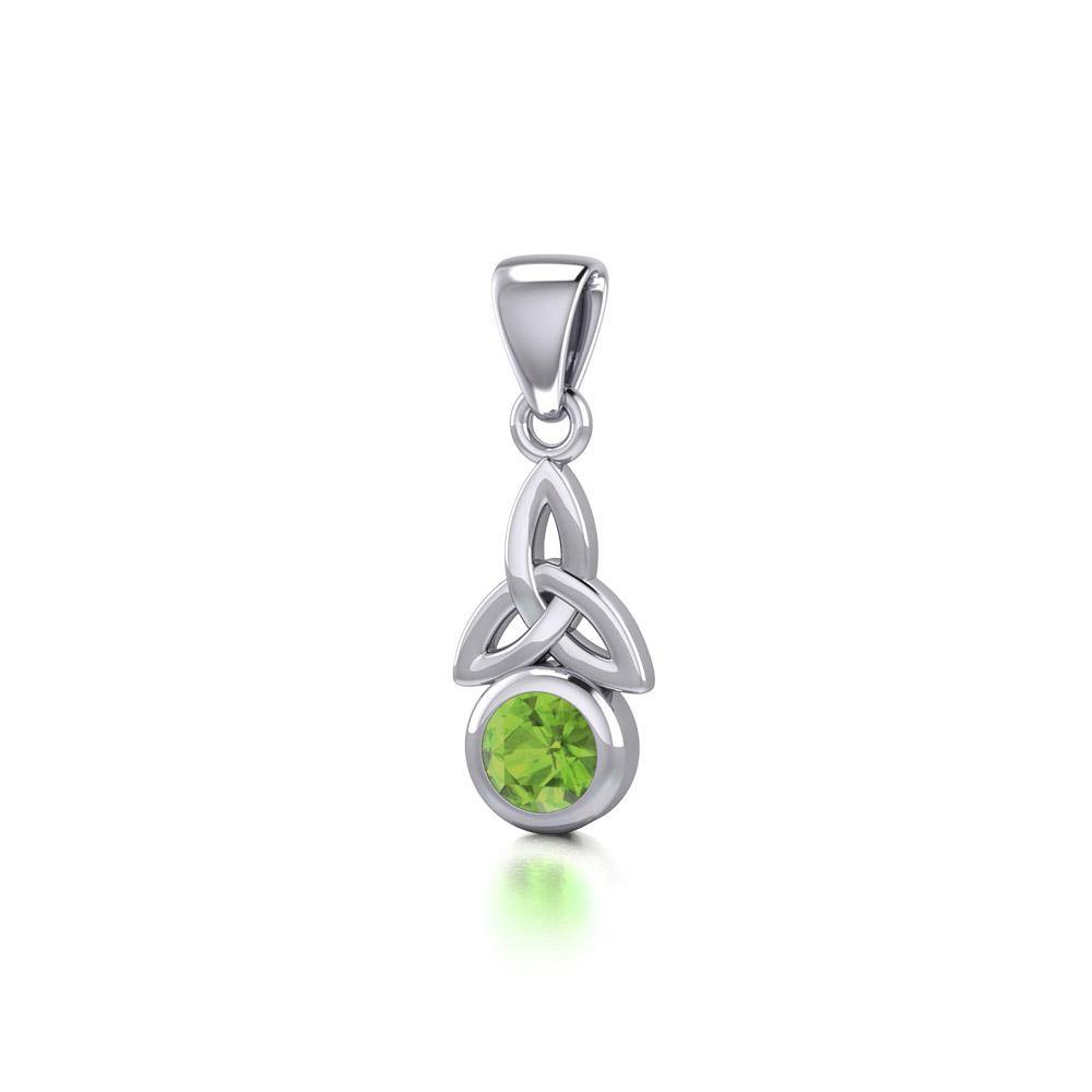 Celtic Trinity Knot with Birthstone Sterling Silver Pendant TP858