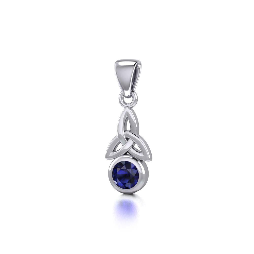 Celtic Trinity Knot with Birthstone Sterling Silver Pendant TP858