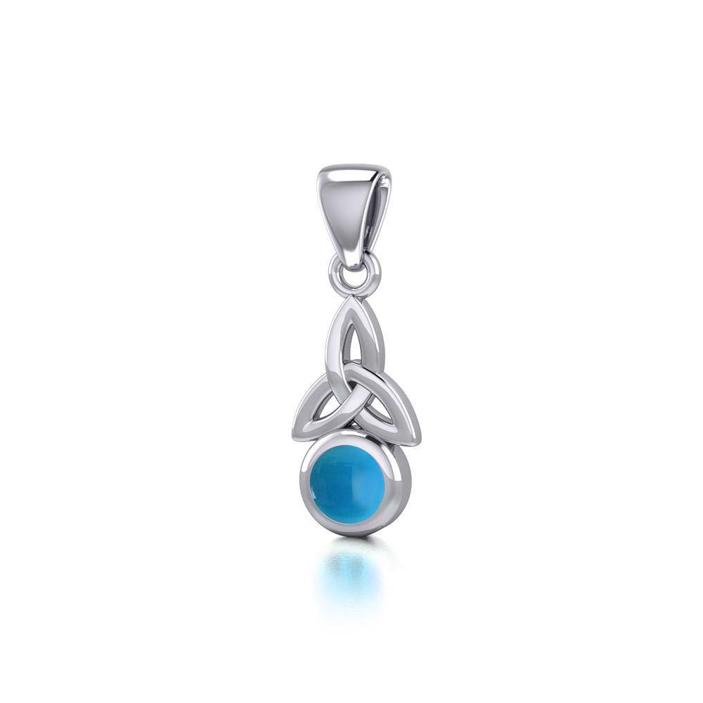 Celtic Trinity Knot with Birthstone Sterling Silver Pendant TP858