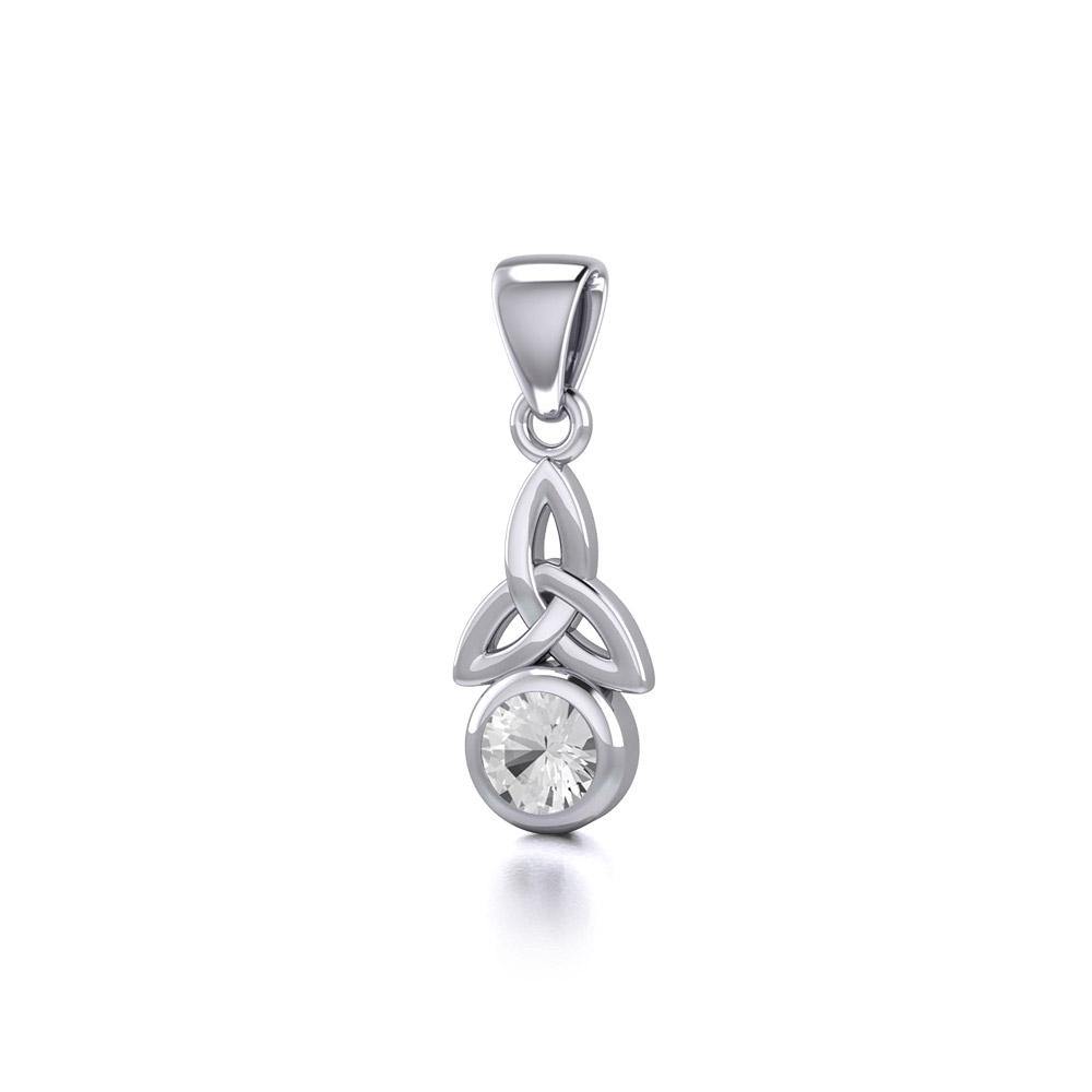 Celtic Trinity Knot with Birthstone Sterling Silver Pendant TP858