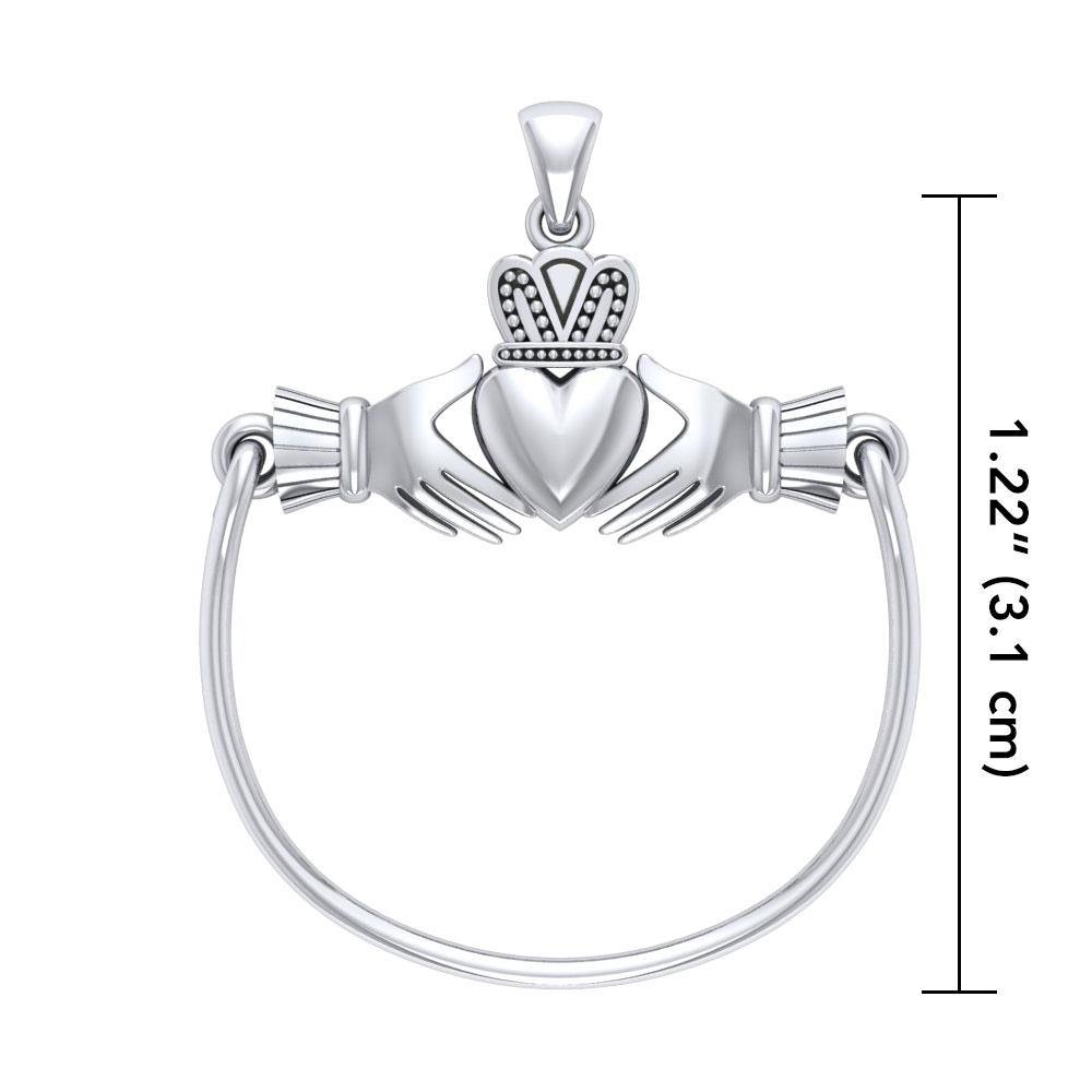 Celtic Claddagh Sterling Silver Charm Holder Pendant TP939