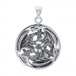 Triple Dragon Sterling Silver Pendant TP965 | Pendant | Wiccan Center