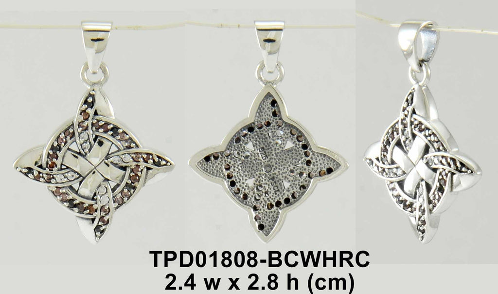 Celtic Four Point Knot Pendant TPD1808 By Peter Stone Quaternary Knot Celtic Necklace