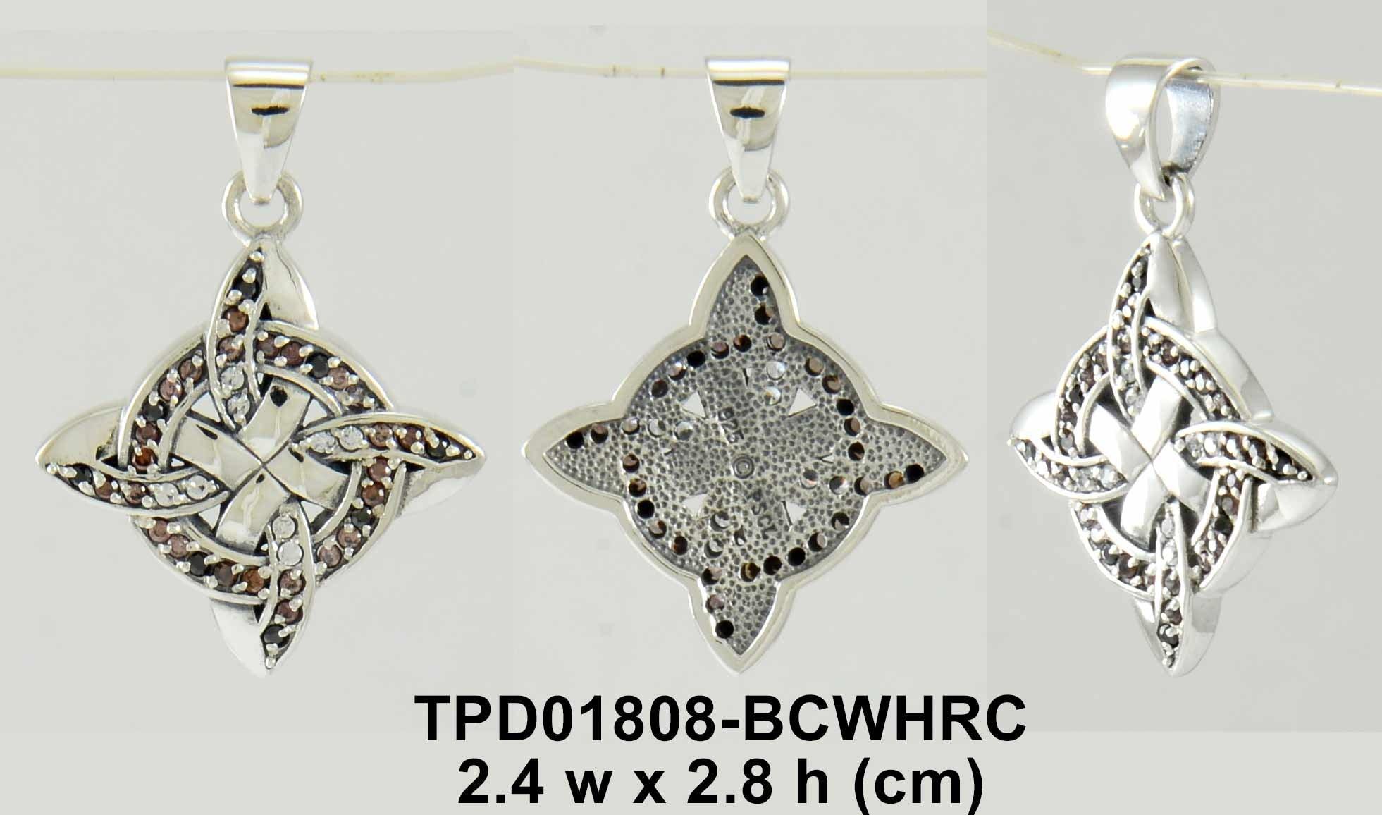 Celtic Four Point Knot Pendant TPD1808 By Peter Stone Quaternary Knot Celtic Necklace