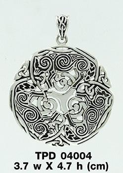 Brigid Ashwood Celtic Wolf Sterling Silver Pendant TPD4004