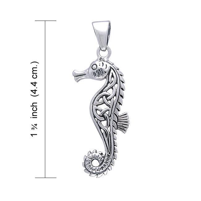 Celtic Seahorse Sterling Silver Pendant TPD055