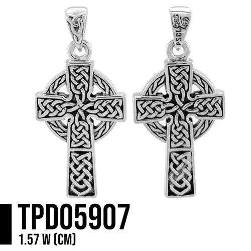 Celtic cross double side Sterling Silver Pendant TPD5907