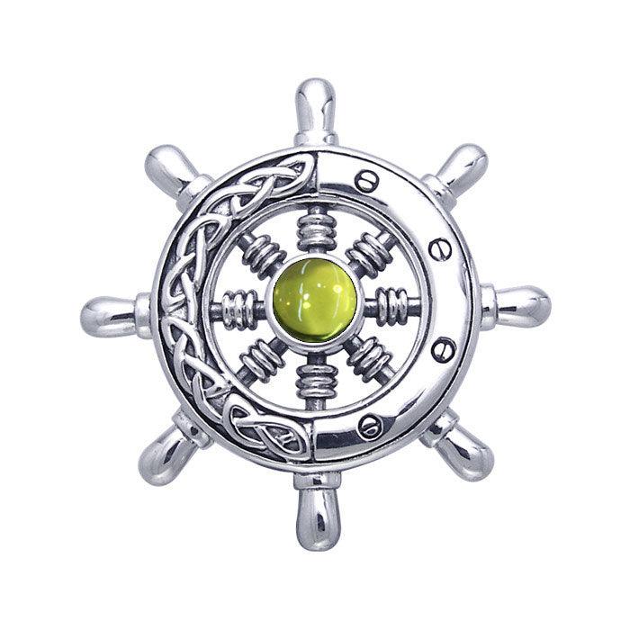 Large Celtic Ship Wheel Sterling Silver Pendant TPD069