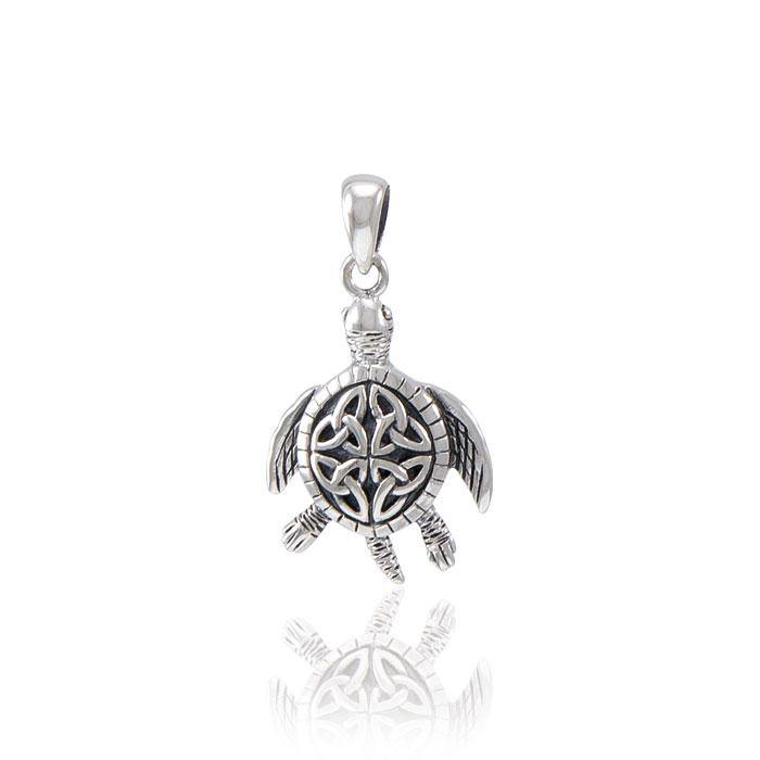 Celtic Sea Turtle Sterling Silver Pendant TPD082